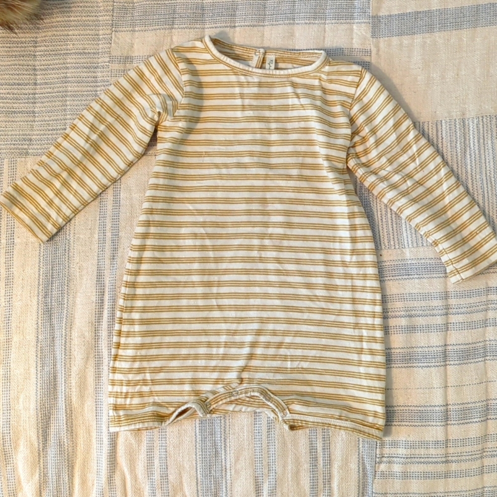 Yellow and white striped Romper